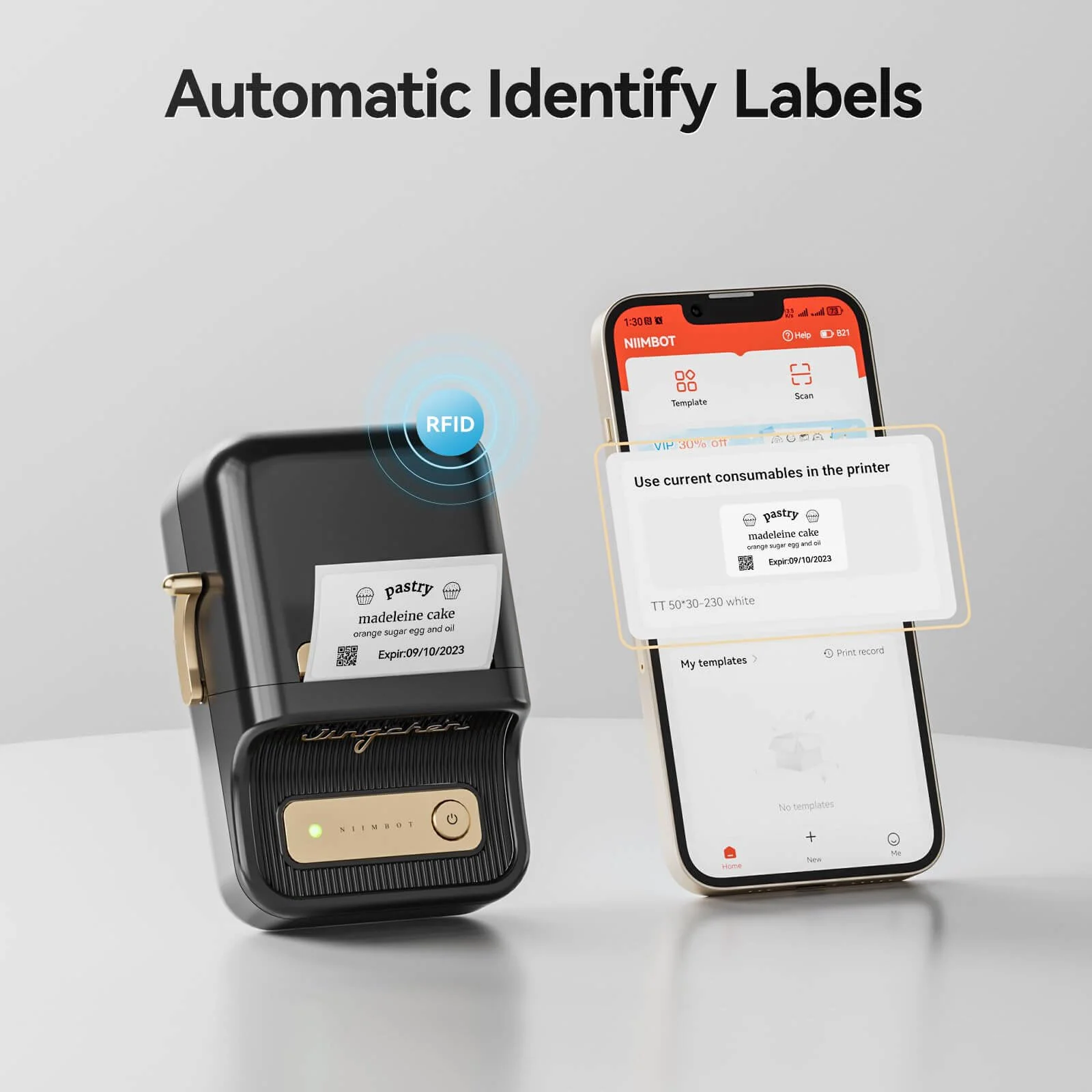 NIIMBOT B21 Bluetooth Thermal Label Printer, Efficient for Home, Office, Business - Image 4