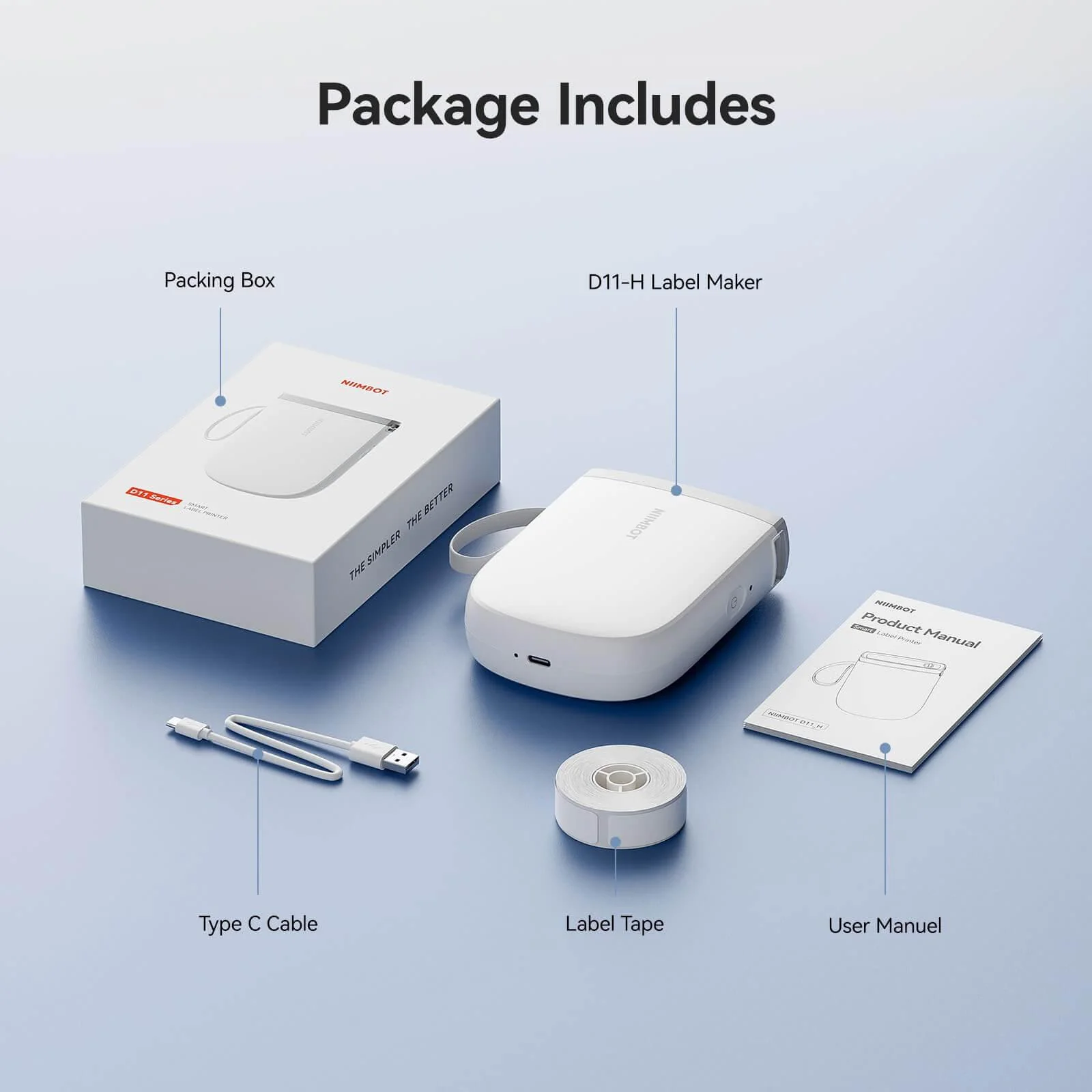 NIIMBOT D11 Upgraded 300dpi Mini Printer Portable Bluetooth Connection for Home, School - Image 12