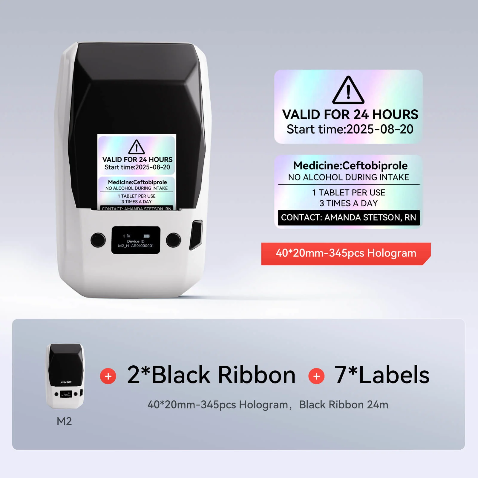 NIIMBOT M2 Thermal Transfer Label Maker, Smart Color Printing with Phones & PC for Office, Lab, Vial Bottle - Image 31