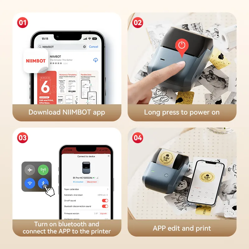 NIIMBOT B1 Pro Label Maker, 300DPI HD Label Printer, Ideal for Notes, Photos, Study and Work - Image 8