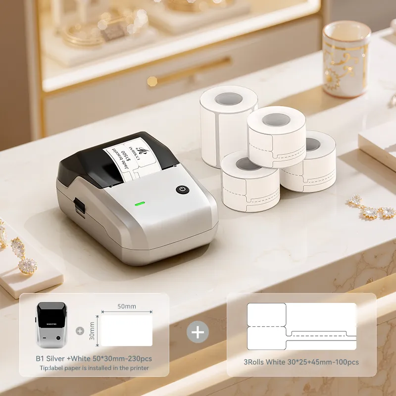 NIIMBOT B1 Thermal Jewelry Label Printer set (with 3 Rolls Jewelry Labels), for Jewelry sales, Support Android, iPhone, Windows - Image 13