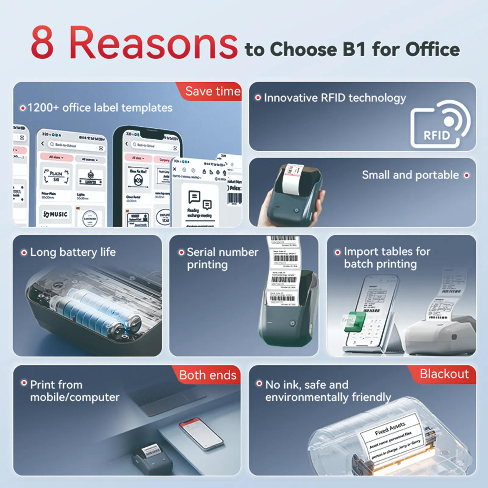 NIIMBOT B1 Multifunctional Office Label Printer for Home, Business Support Android, iPhone, Windows - Image 7