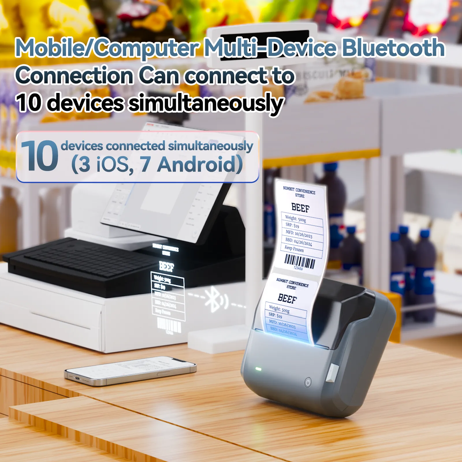 NIIMBOT B4 Inkless Thermal Label Maker for Supermarket/Retail - Image 4