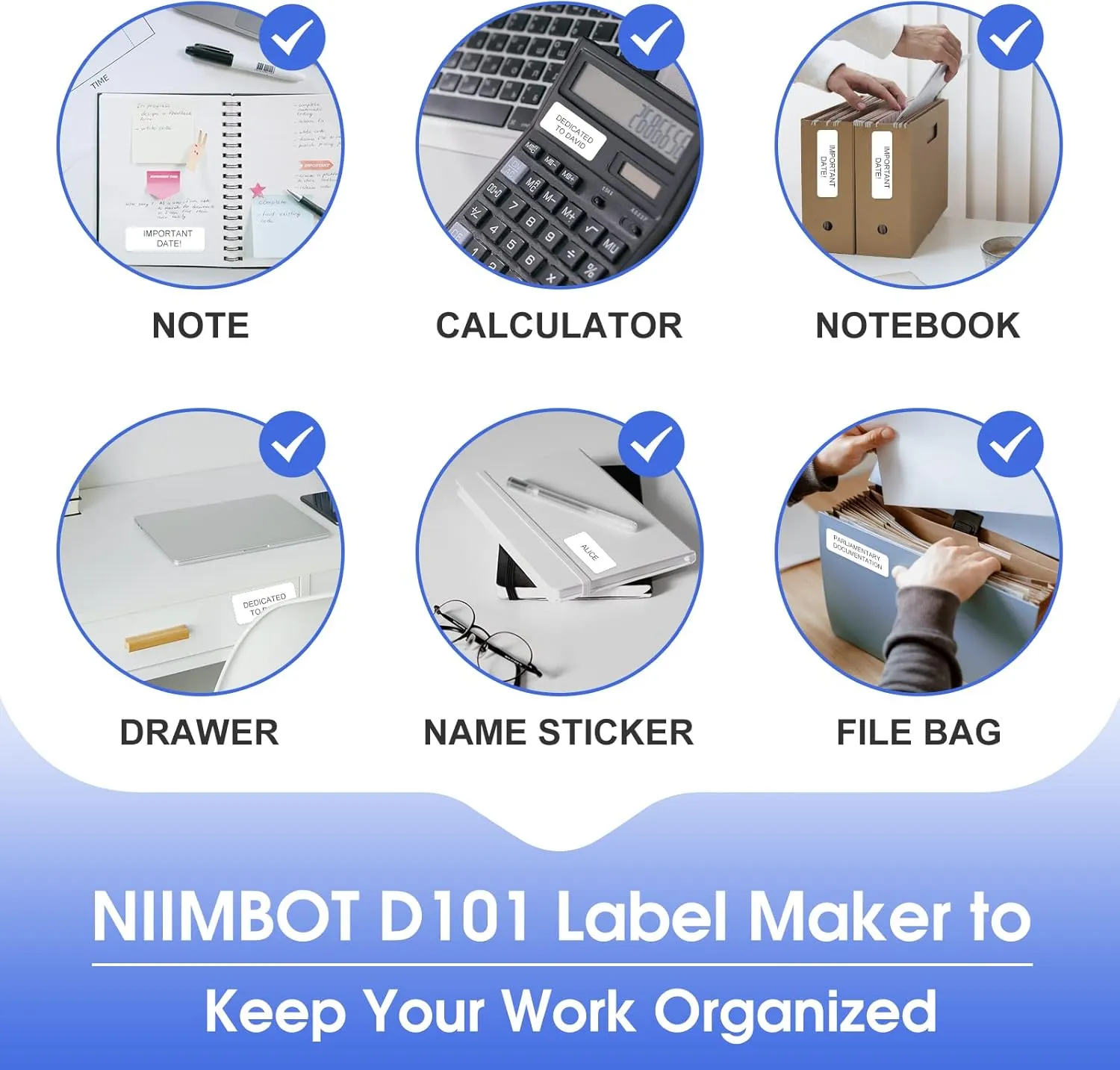 NIIMBOT D101 Thermal Inkless Mobile Printer, Effortless Labeling Made Easy - Image 3