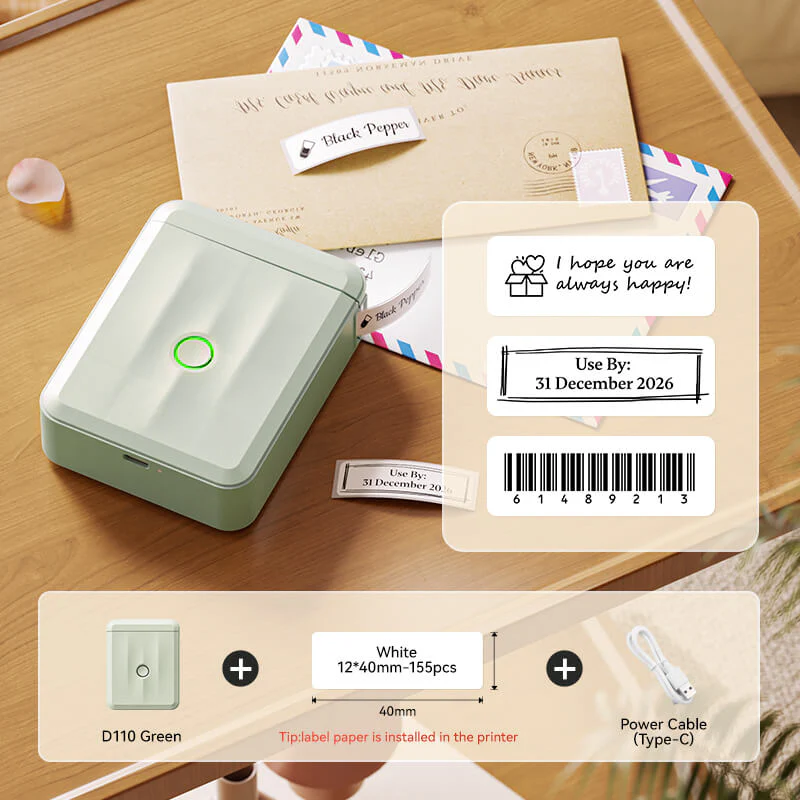 NIIMBOT D110 Upgraded Thermal Switch Mini Label Maker Bluetooth for Office Home School - Image 36