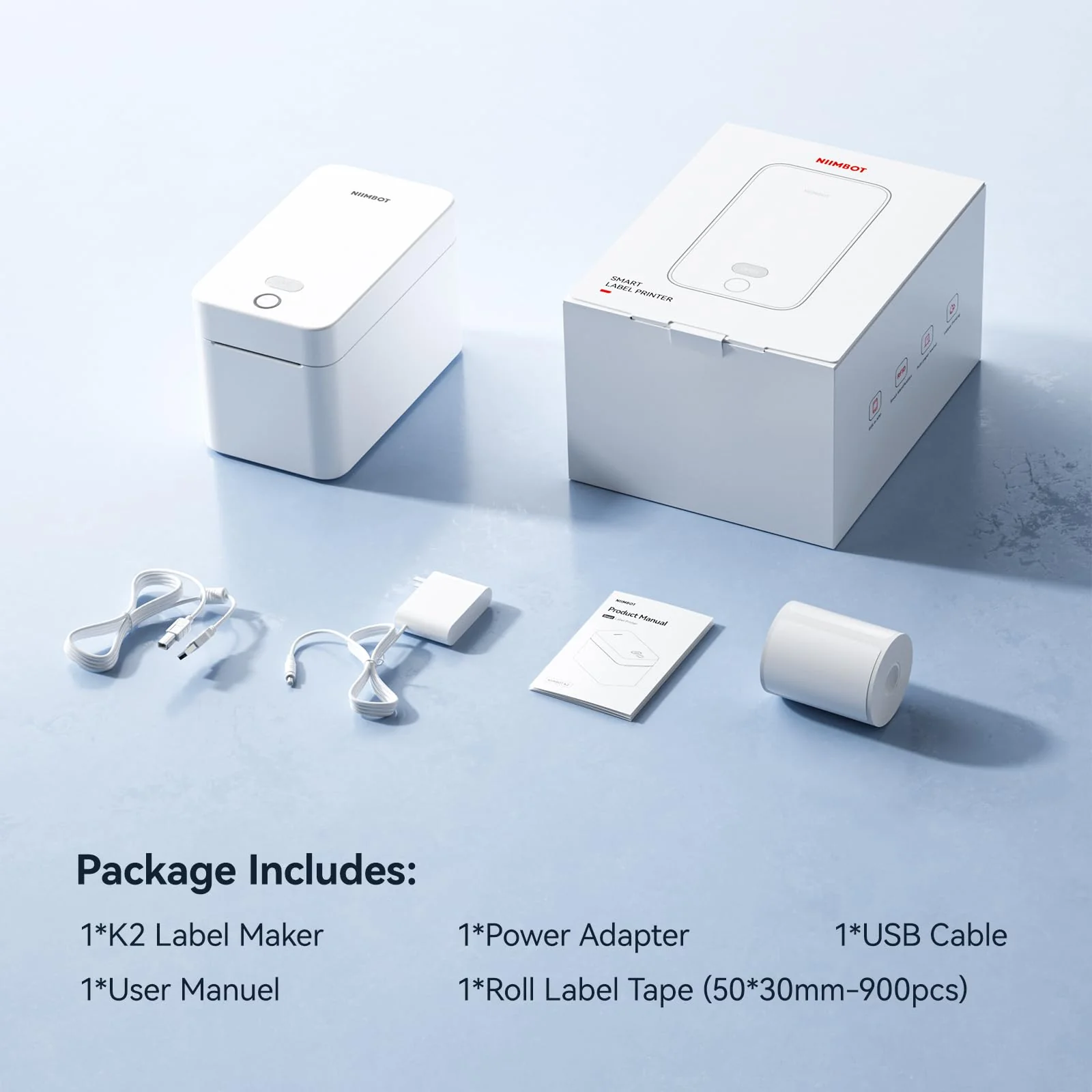 NIIMBOT K2 Desktop Thermal Label Printers 2 Inches Inkless Label Machine for iOS, Android, Laptop, Wireless Printer for Small Business - Image 8