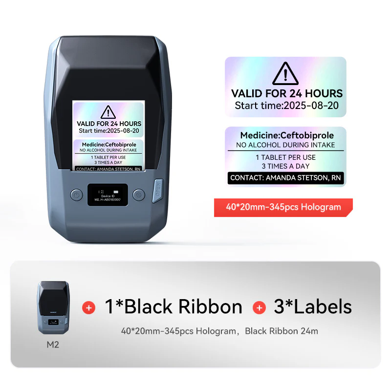 NIIMBOT M2 Vial Label Printer, Smart Color Printing with Phones & PC for Various Home Vial Bottles - Image 8