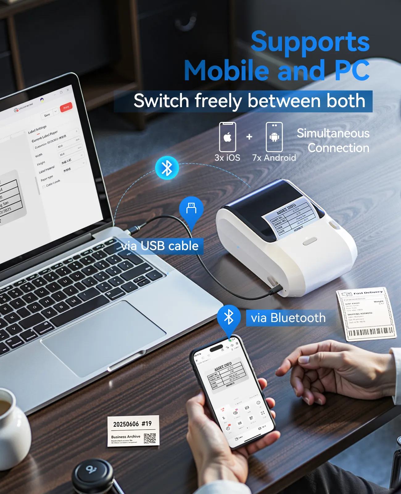 NIIMBOT M3 Inkless Label Maker, Bluetooth Color Thermal Transfer Printer for Shipping - Image 4