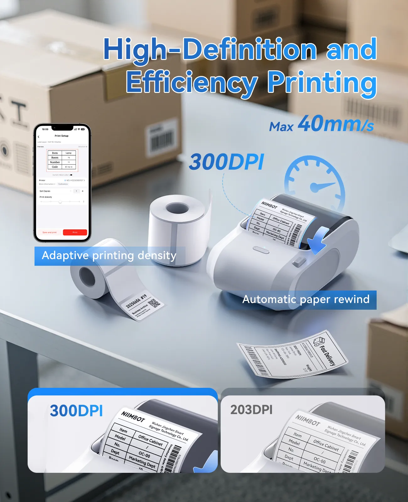 NIIMBOT M3 Inkless Label Maker, Bluetooth Color Thermal Transfer Printer for Shipping - Image 7